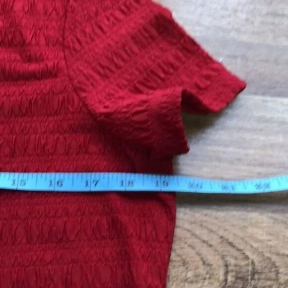 East‎ 5th Essentials Red Textured Knit Top Short Sleeve Crew Neck Shirt - Picture 11 of 11